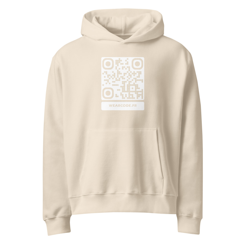 Sweat capuche heavy oversize QR — Bella+Canvas streetwear y2k — Poussière