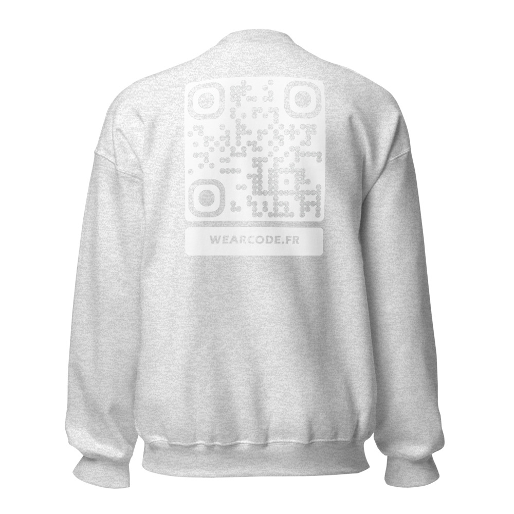 Sweatshirt col rond QR unisex — 25 couleurs jusqu'au 5XL classique — Gris Chiné
