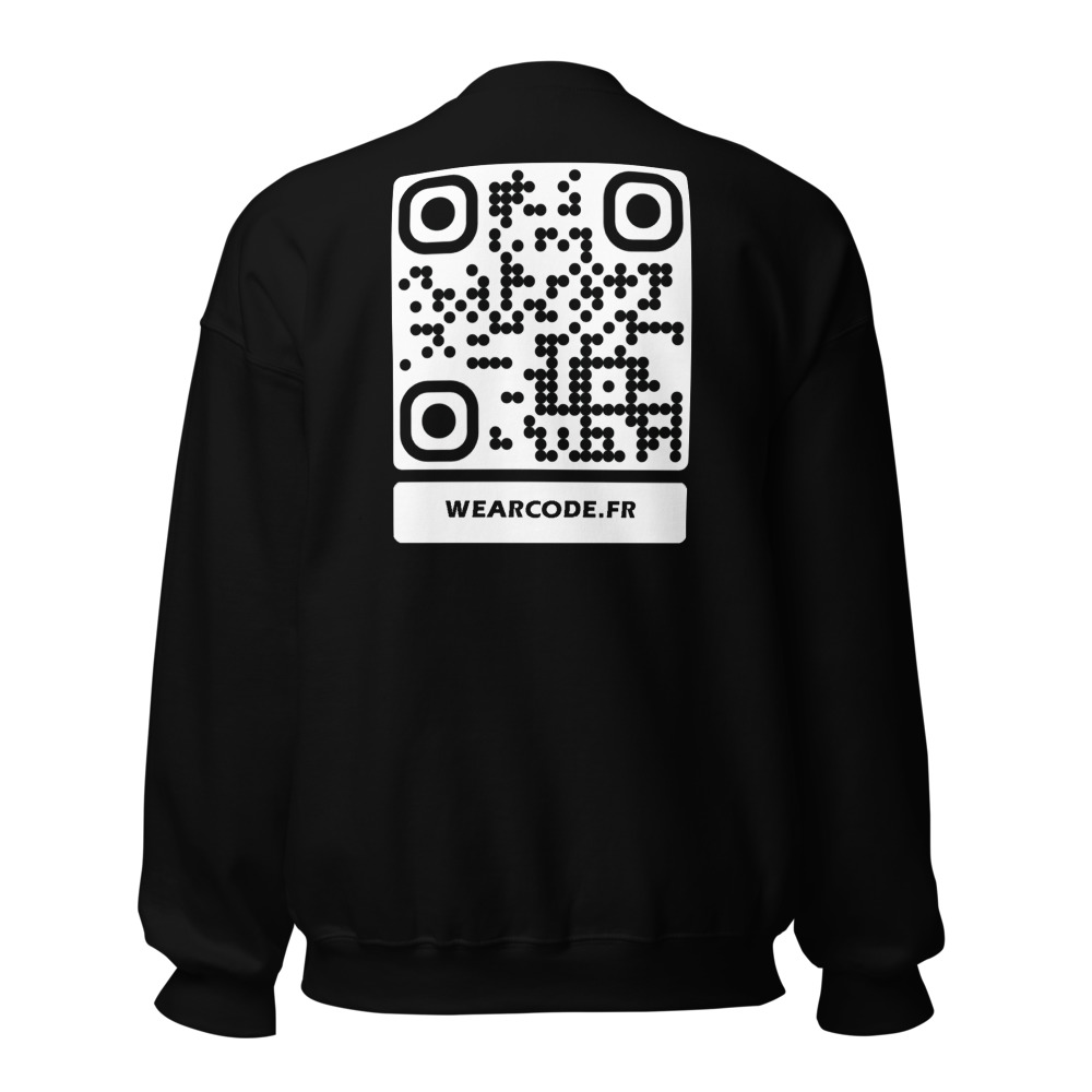 Sweatshirt col rond QR unisex — 25 couleurs jusqu'au 5XL classique – Noir