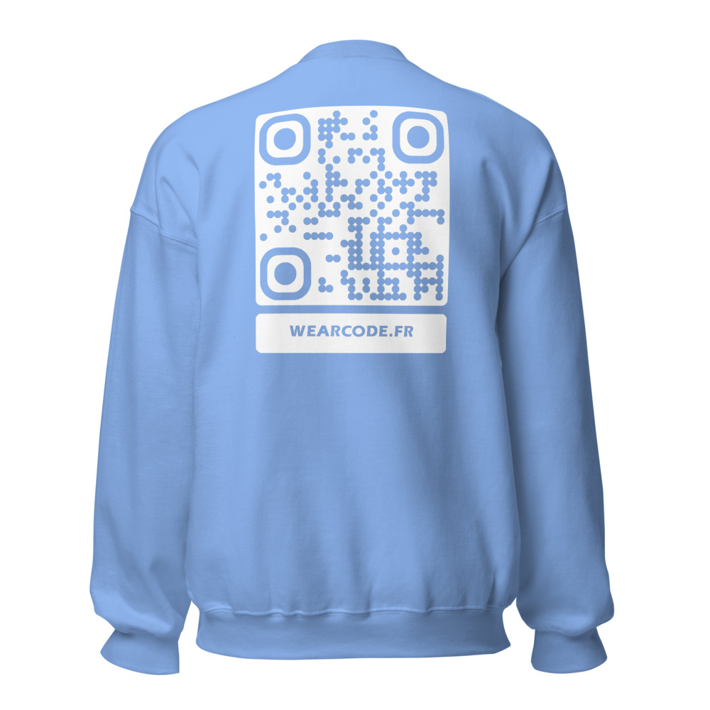 Sweatshirt col rond QR unisex — 25 couleurs jusqu'au 5XL classique — Bleu Caroline