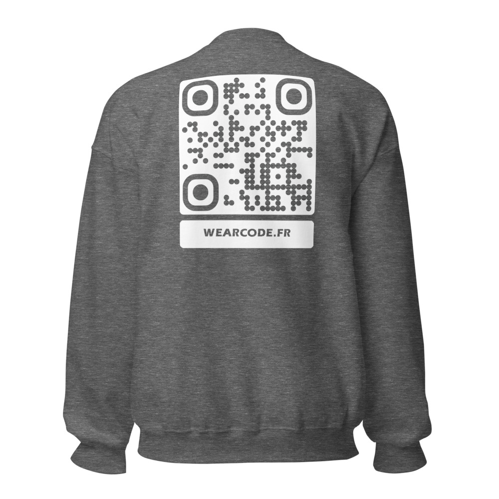 Sweatshirt col rond QR unisex — 25 couleurs jusqu'au 5XL classique — Graphite Chiné