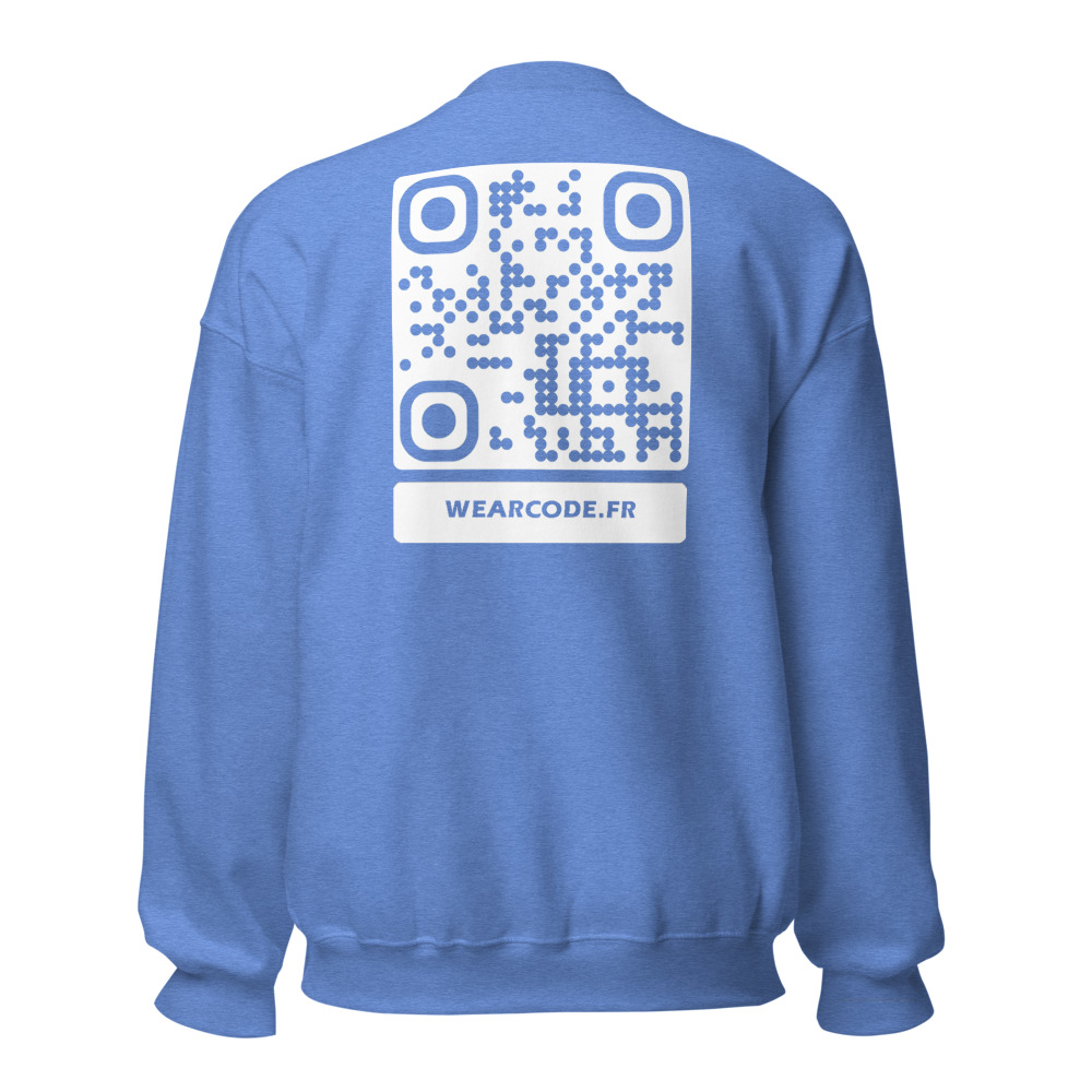 Sweatshirt col rond QR unisex — 25 couleurs jusqu'au 5XL classique — Bleu royal profond chiné