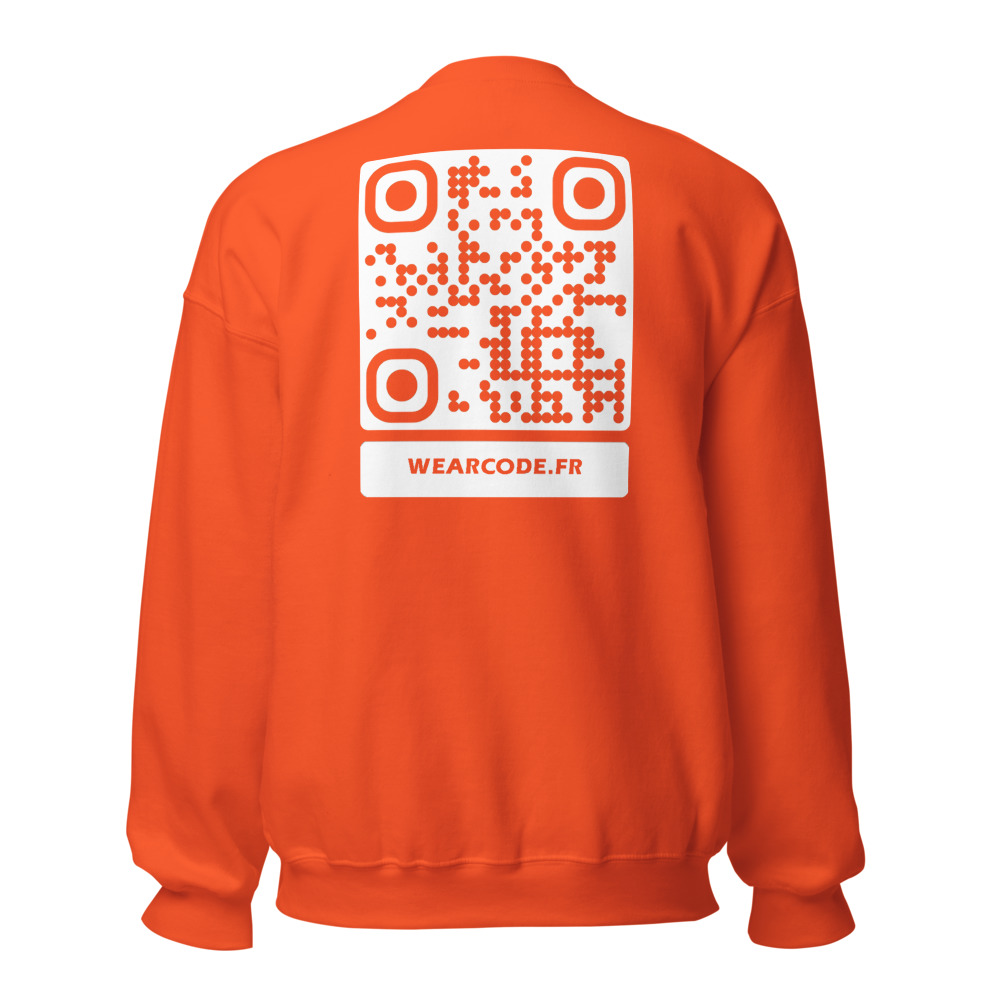 Sweatshirt col rond QR unisex — 25 couleurs jusqu'au 5XL classique — Orange