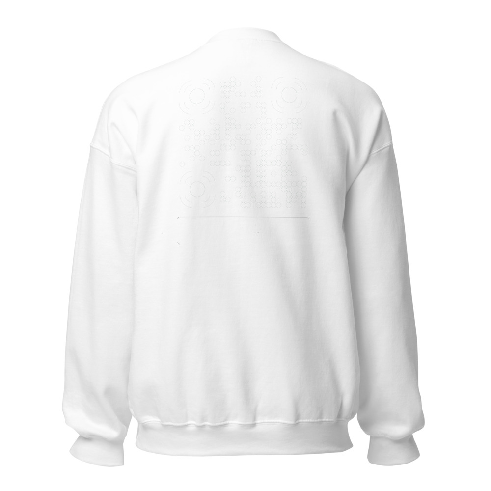 Sweatshirt col rond QR unisex — 25 couleurs jusqu'au 5XL classique — Noir / Blanc / Blanc