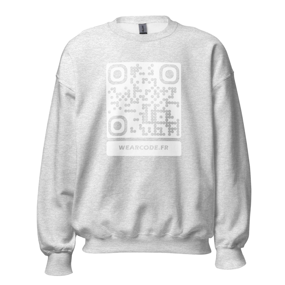 Sweatshirt col rond QR unisex — 25 couleurs jusqu'au 5XL classique — Gris chiné