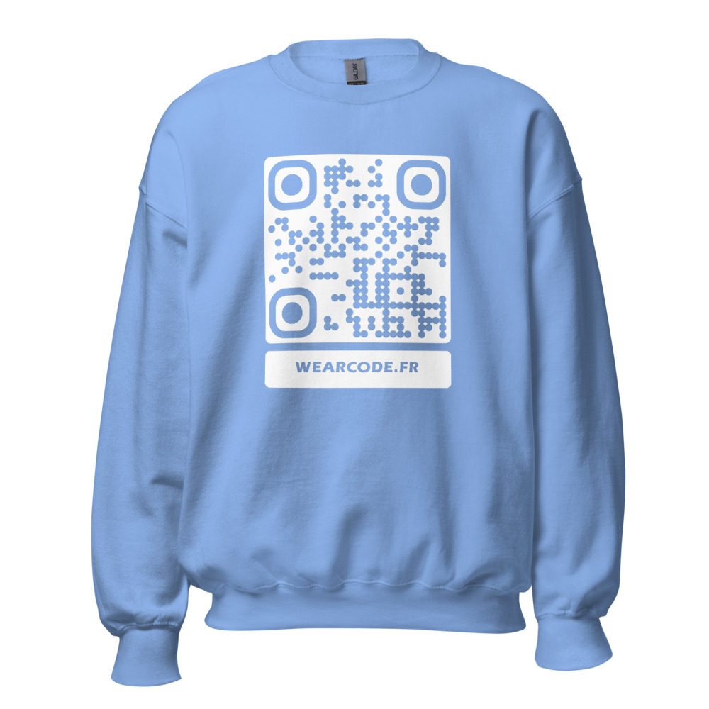 Sweatshirt col rond QR unisex — 25 couleurs jusqu'au 5XL classique — Bleu Caroline