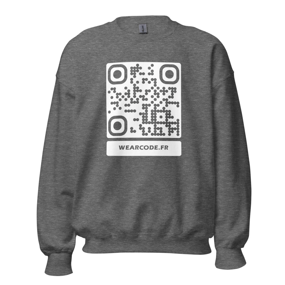 Sweatshirt col rond QR unisex — 25 couleurs jusqu'au 5XL classique — Graphite Chiné
