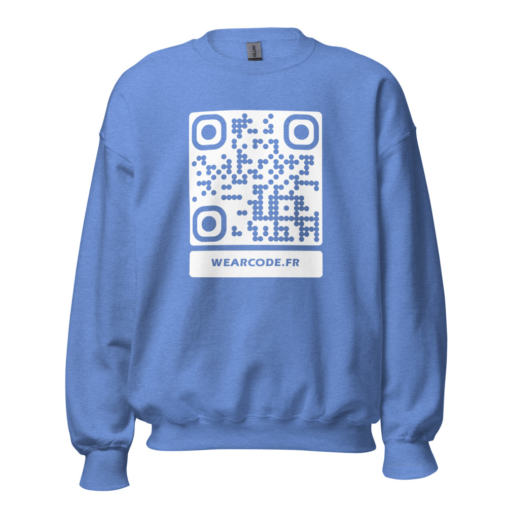 Sweatshirt col rond QR unisex — 25 couleurs jusqu'au 5XL classique — Bleu royal profond chiné