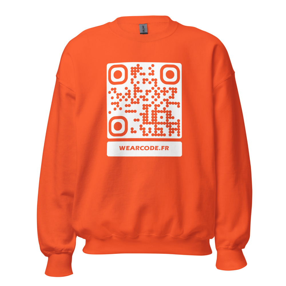Sweatshirt col rond QR unisex — 25 couleurs jusqu'au 5XL classique — Orange