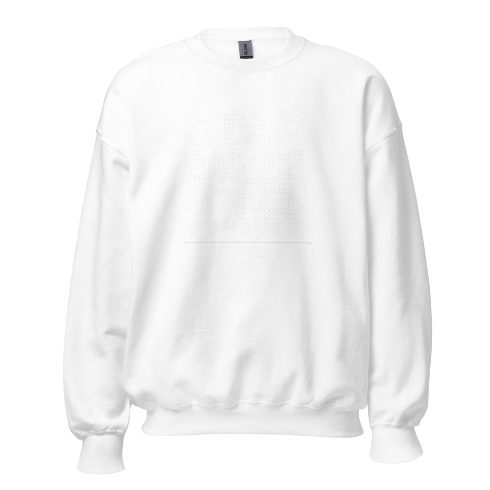 Sweatshirt col rond QR unisex — 25 couleurs jusqu'au 5XL classique — Blanc