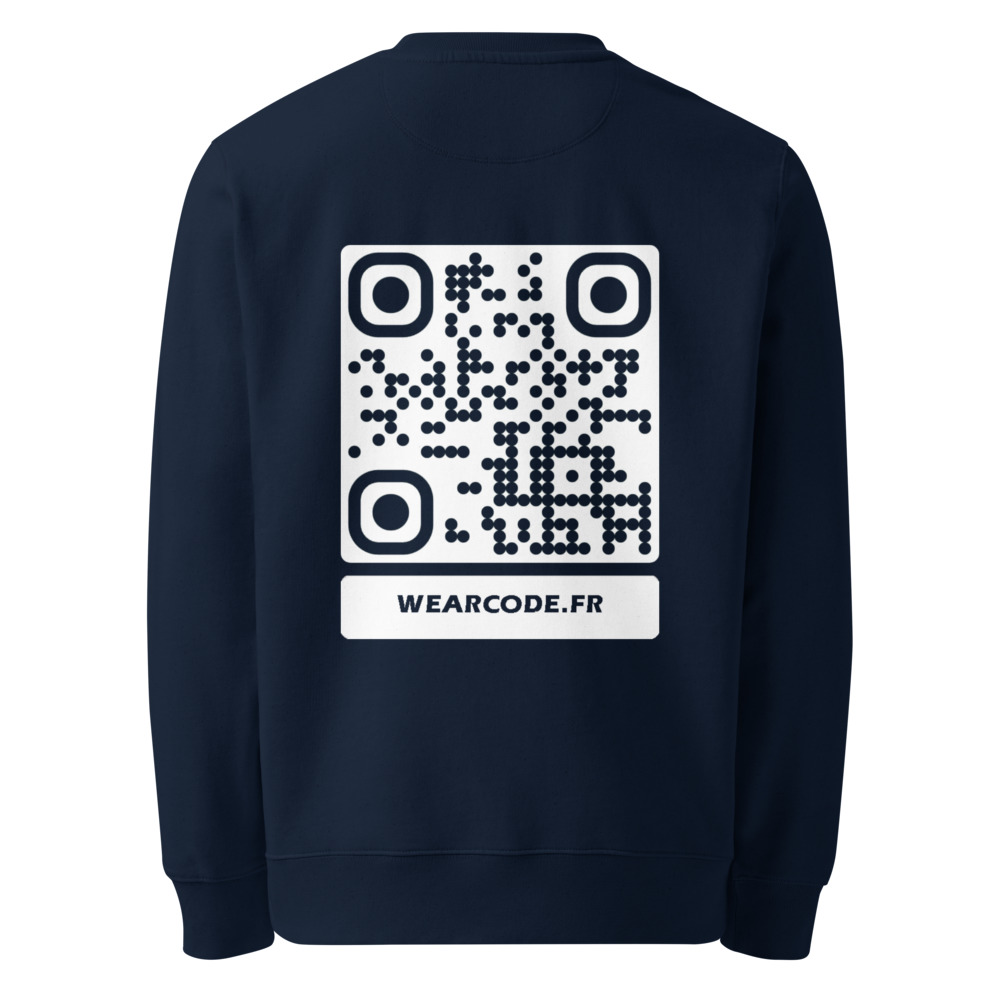 Sweat éco bio QR Stanley/Stella — col rond essentiel minimaliste