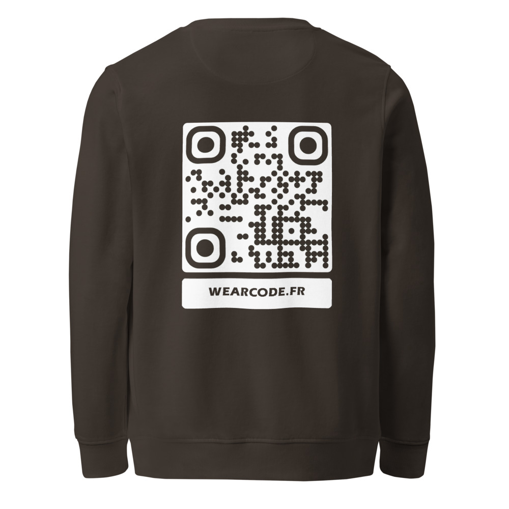 Sweat éco col rond QR — palette 8 couleurs accessible bio responsable — Gris anthracite profond