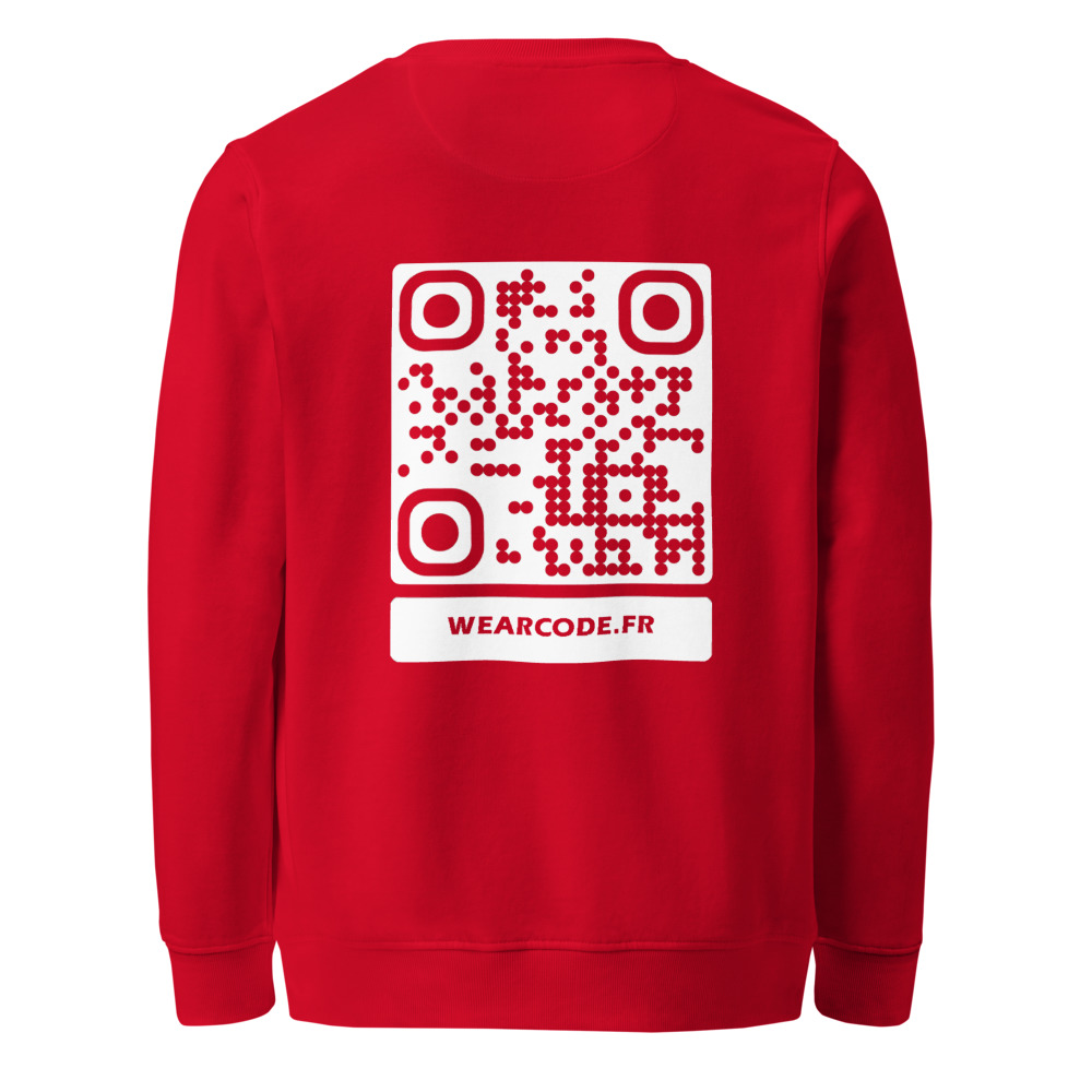 Sweat éco col rond QR — palette 8 couleurs accessible bio responsable — Vert bouteille
