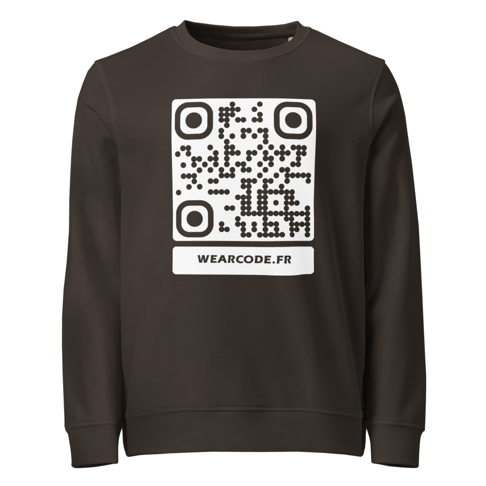 Sweat éco col rond QR — palette 8 couleurs accessible bio responsable — Gris anthracite profond