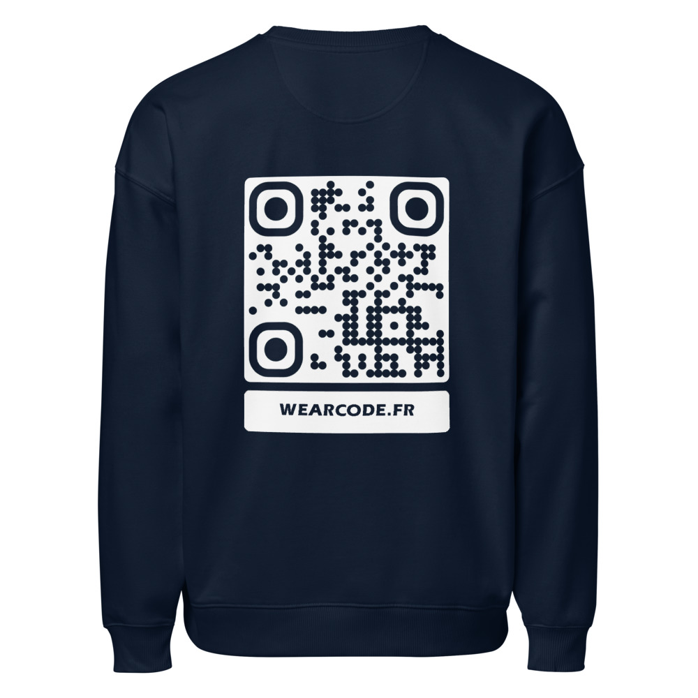 Sweat oversize QR éco bio Stanley/Stella — col rond drop-shoulder