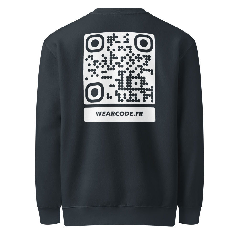 Sweat col rond premium QR — Lane Seven artisan ringspun — Marine