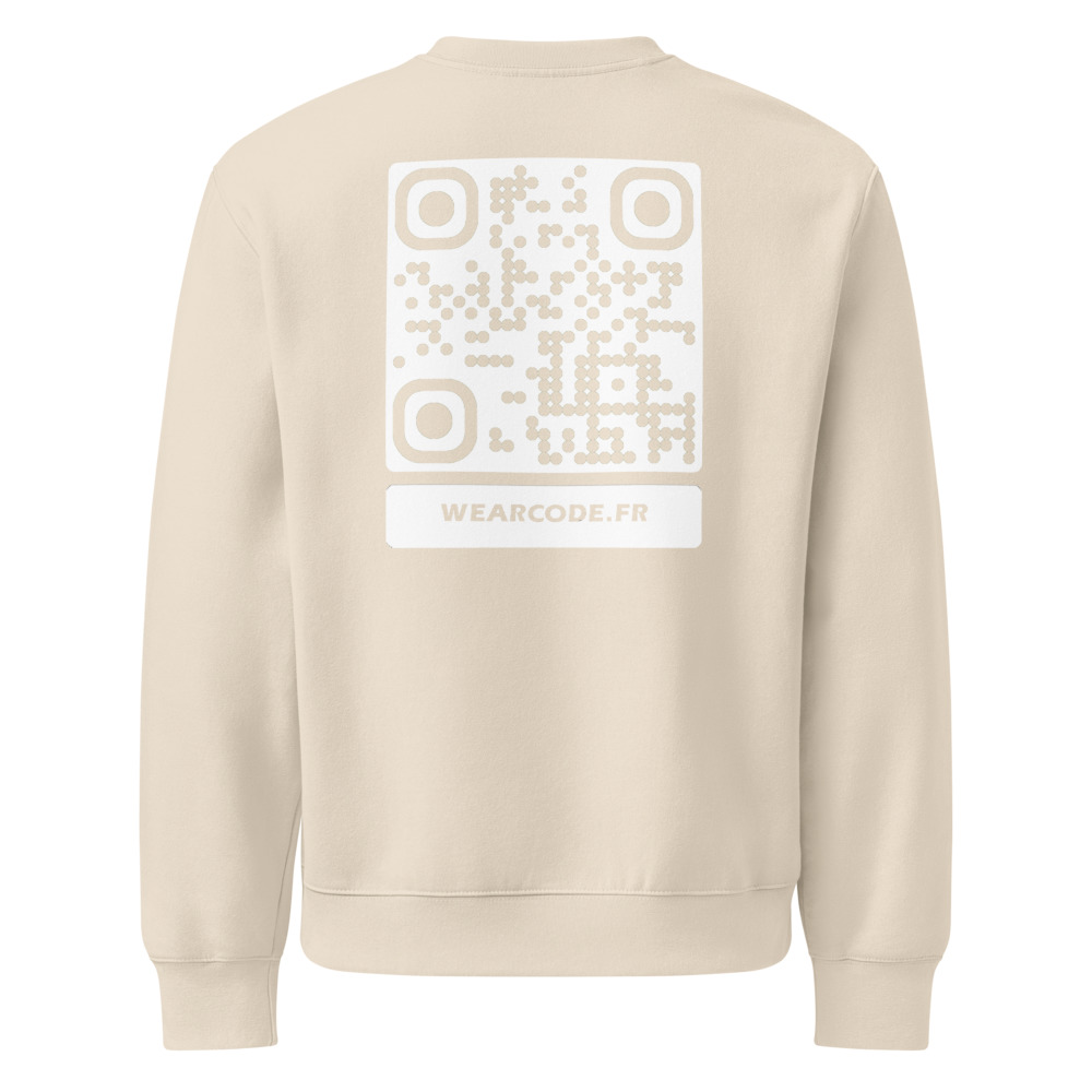Sweat heavy oversize col rond QR — Bella+Canvas streetwear premium — Poussière