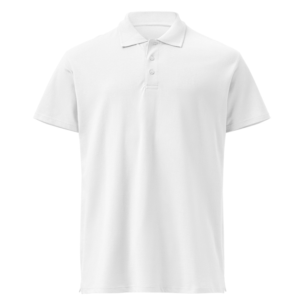 Polo piqué QR premium unisex — impression DTF poitrine + dos — Blanc
