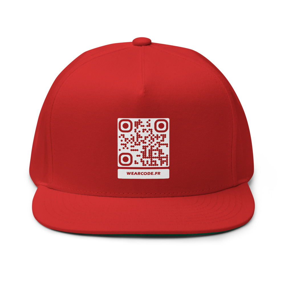 Casquette flat-bill QR DTFlex — Yupoong 6007 visière plate 5 panneaux