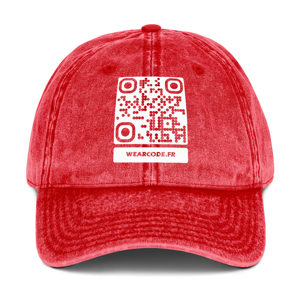 Casquette dad cap QR vintage washed — coton twill délavé low-profile