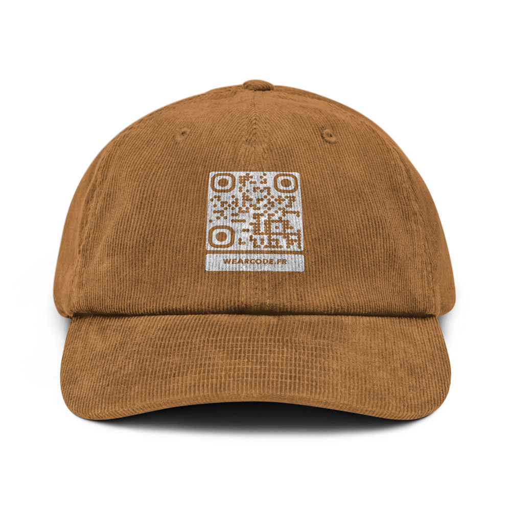 Casquette velours côtelé QR DTFlex — corduroy rétro texture 70s