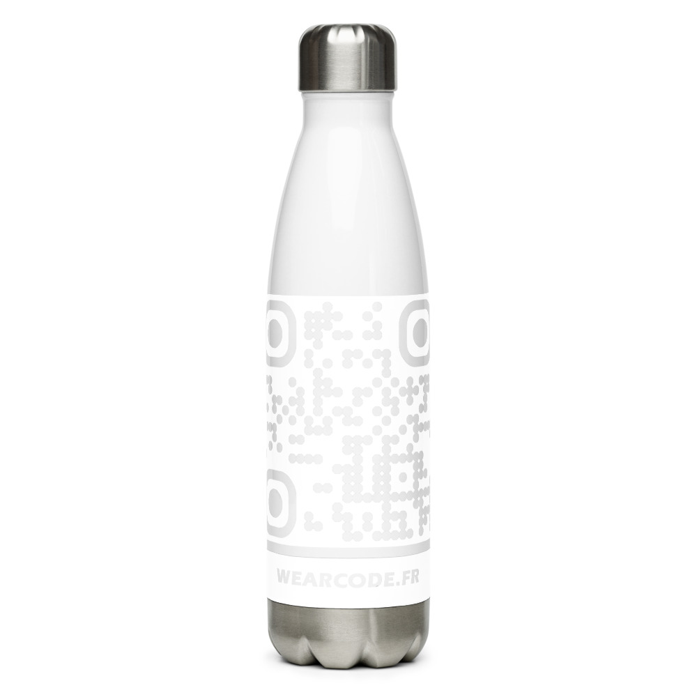 Bouteille isotherme QR code personnalisée — acier inox 500 ml impression UV ORCA outdoor — Blanc