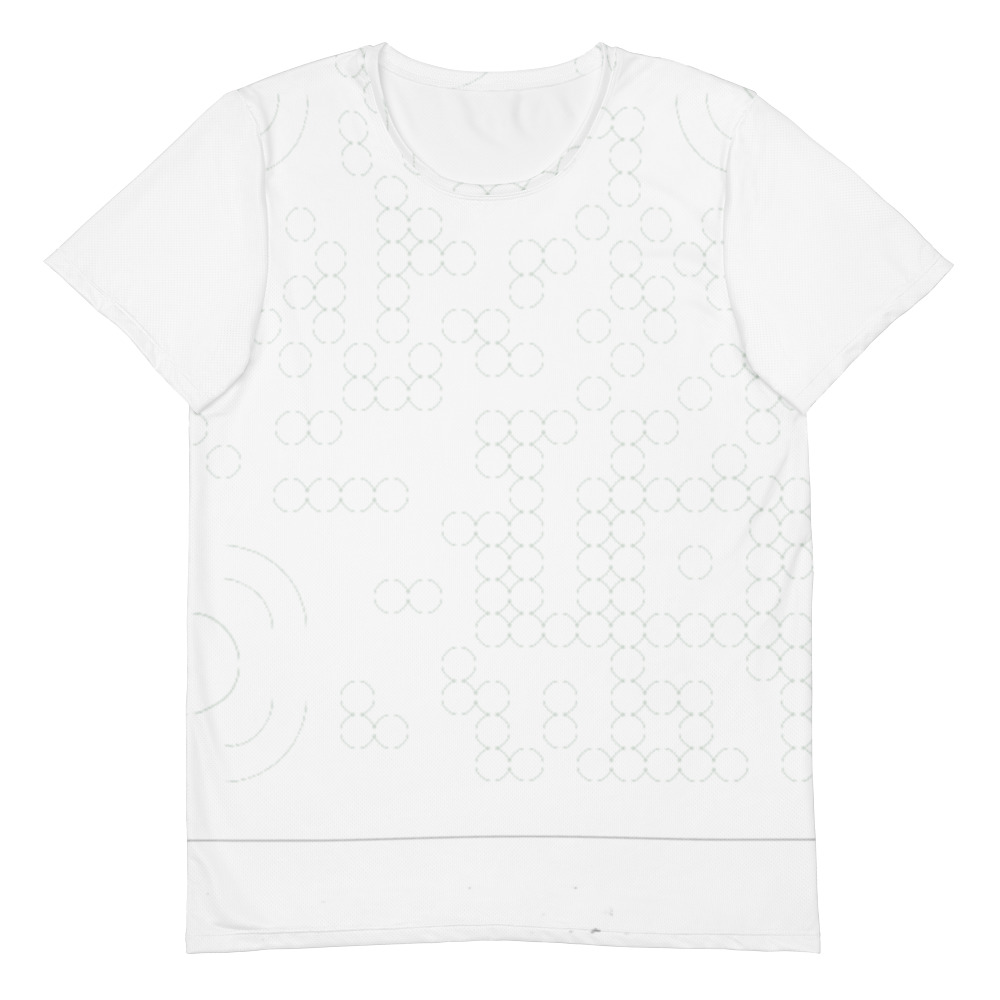 T-shirt all-over print sport homme QR code — cut-sew 360° polyester UPF50+ festival fitness