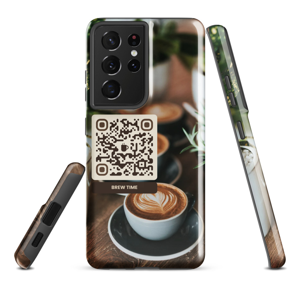 Coque Samsung Galaxy QR code personnalisée — Tough Case double couche PC+TPU – Glossy