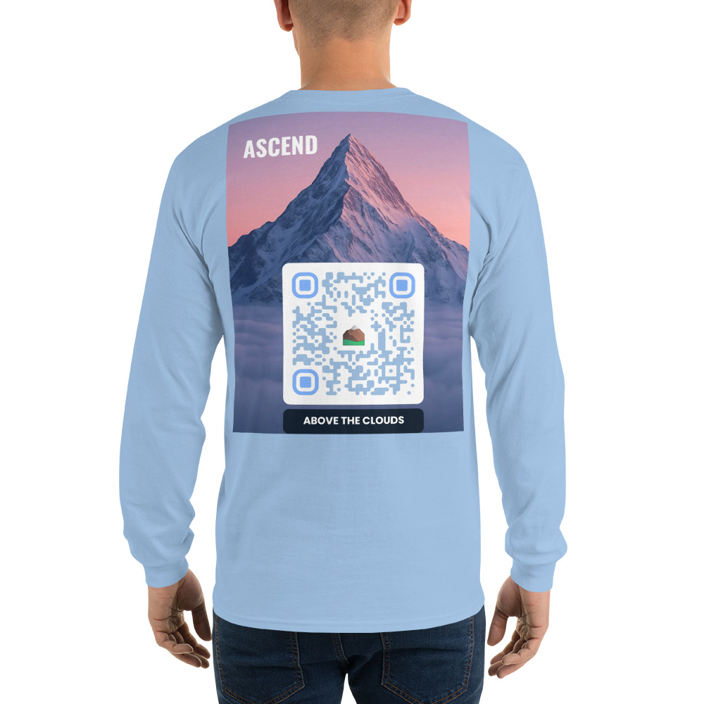 T-shirt manches longues QR code unisex — 15 couleurs jusqu'au 5XL — Bleu Clair