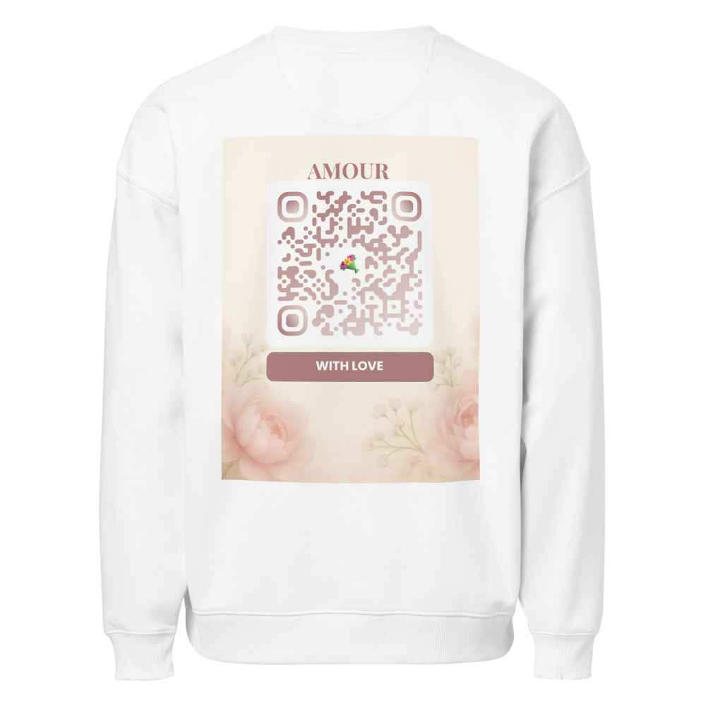 Sweat oversize QR éco bio Stanley/Stella — col rond drop-shoulder
