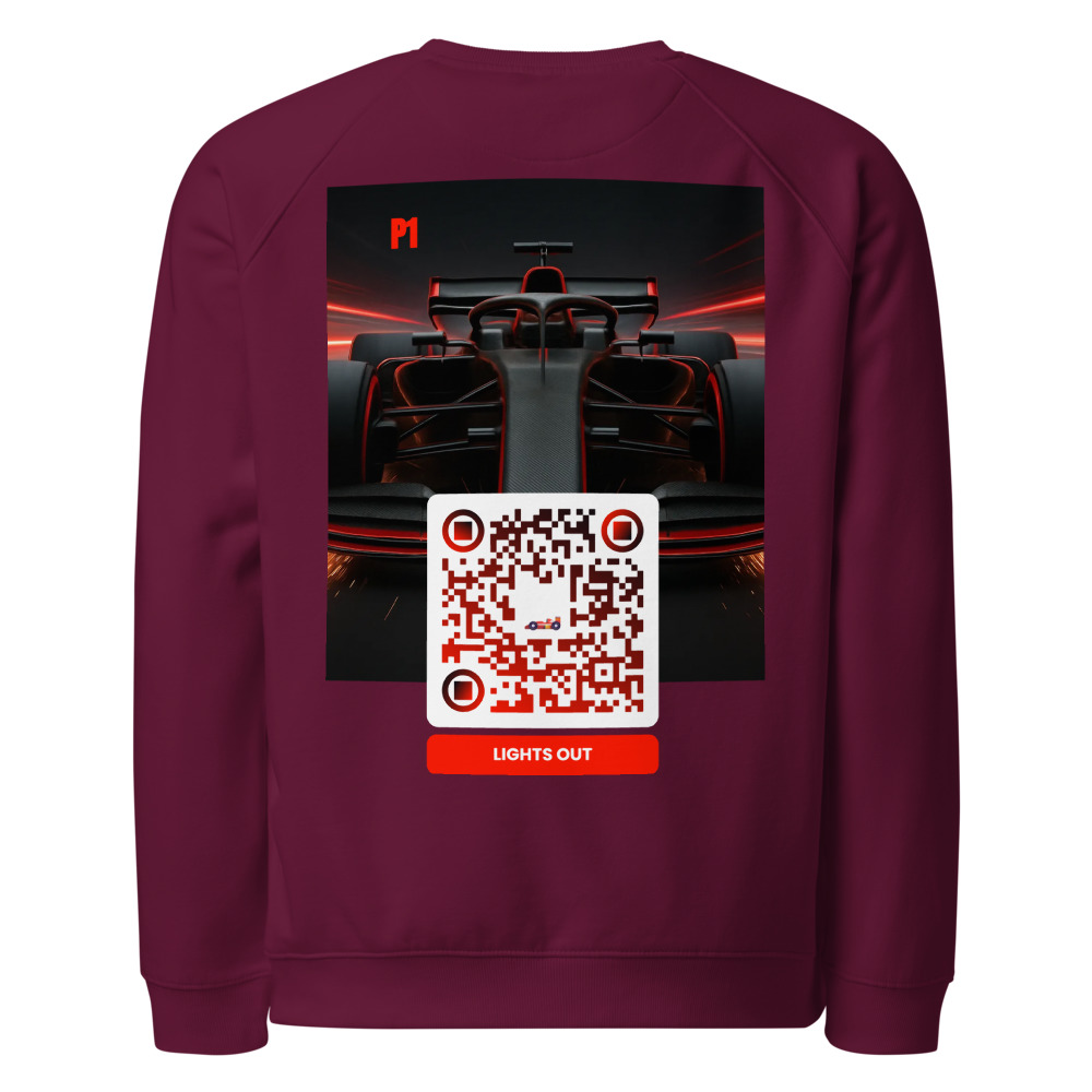 Sweat raglan éco col rond QR — vintage 70s sport bio responsable