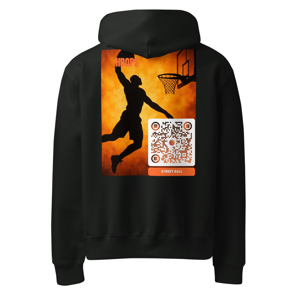 Sweat capuche heavy oversize QR — Bella+Canvas streetwear y2k