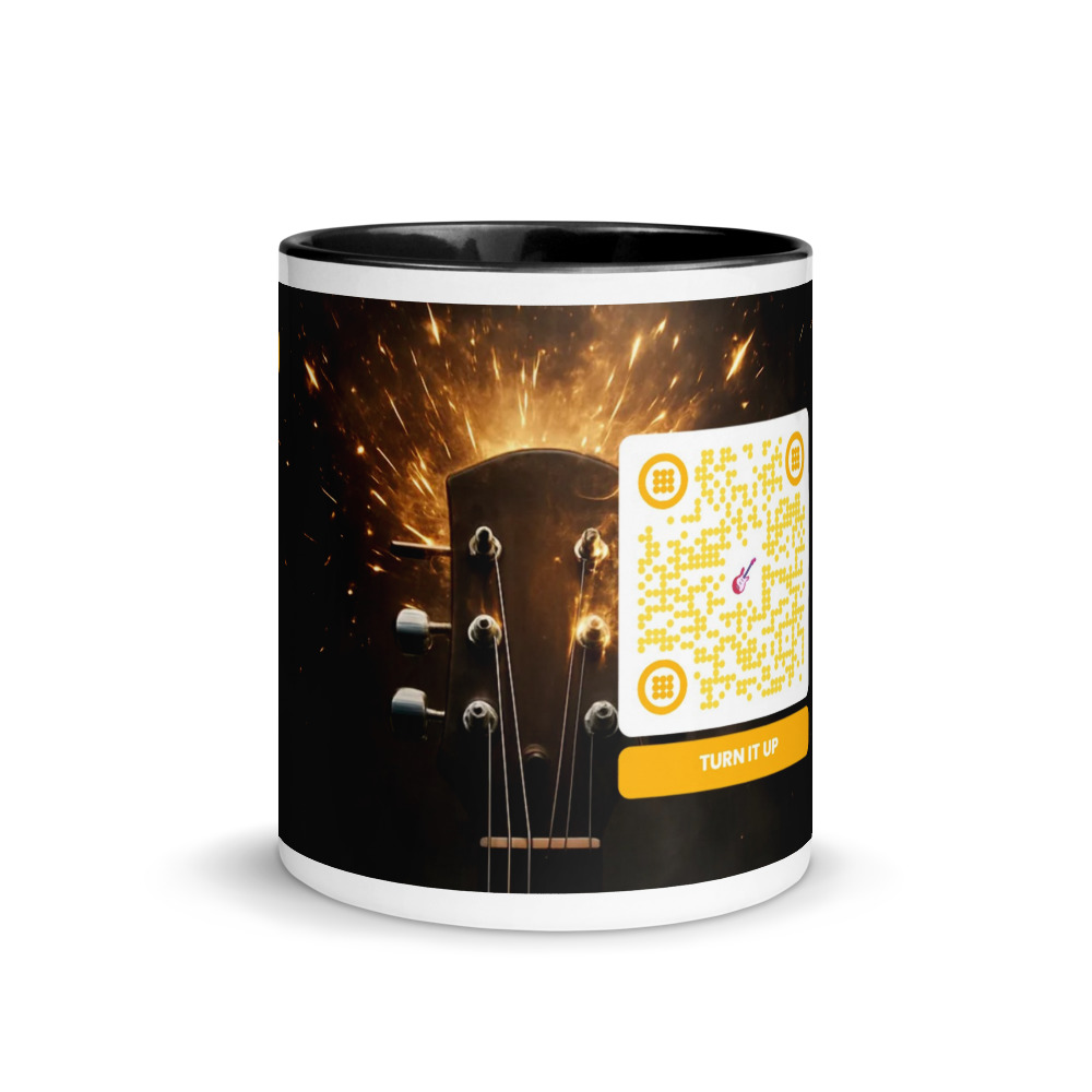 Mug céramique QR code personnalisé — bicolor rebord poignée intérieur sublimation – Black