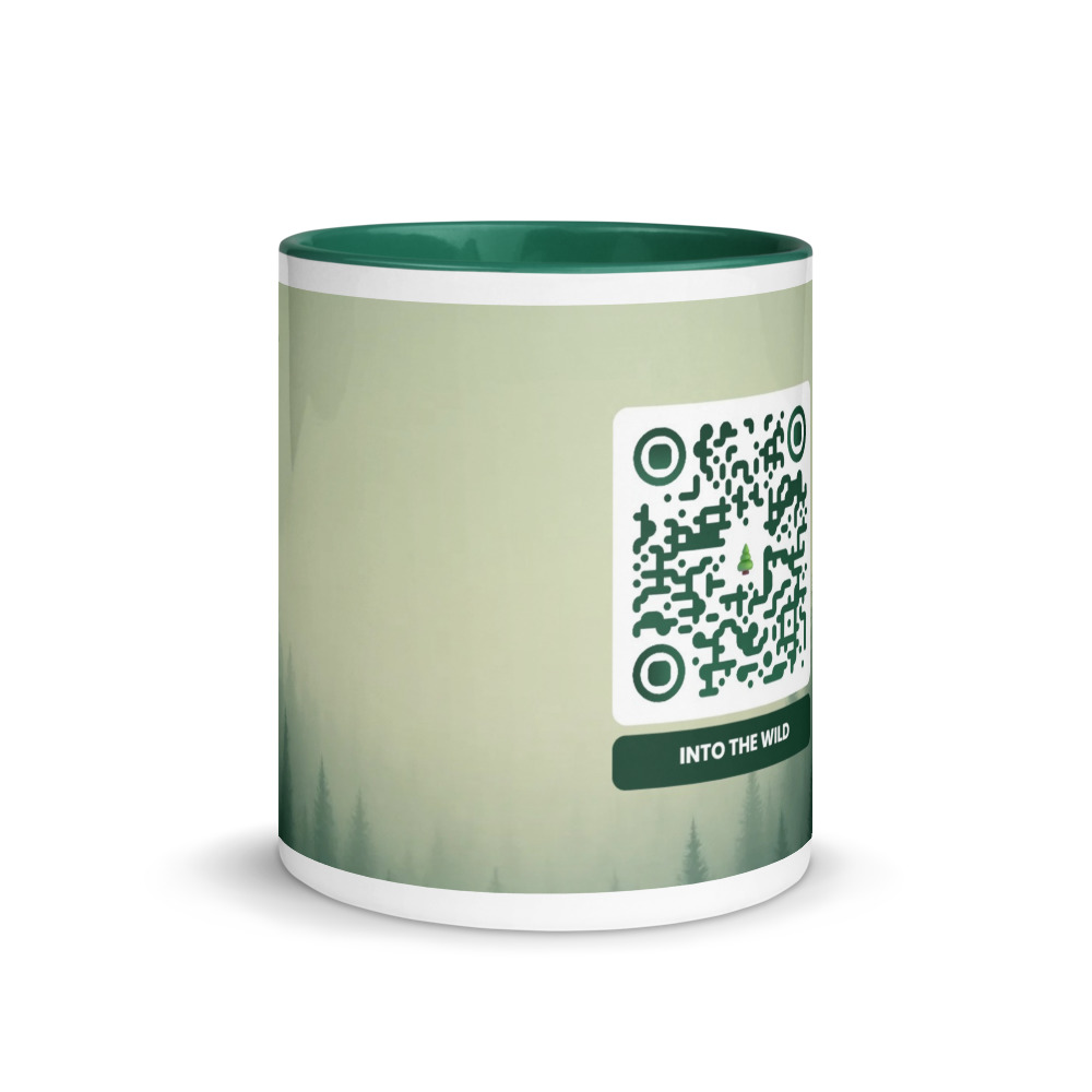 Mug céramique QR code personnalisé — bicolor rebord poignée intérieur sublimation – Dark Green