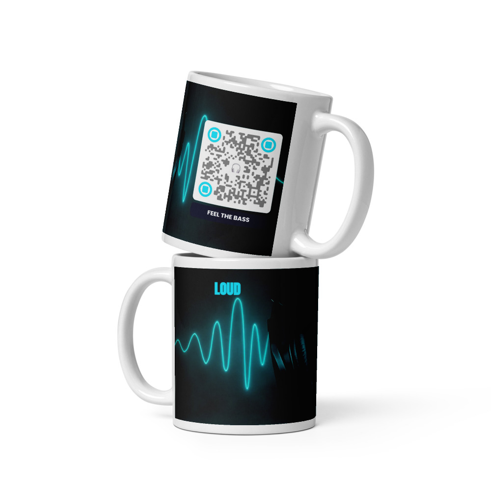 Mug blanc brillant QR code personnalisé — 3 tailles 11/15/20 oz céramique sublimation – White