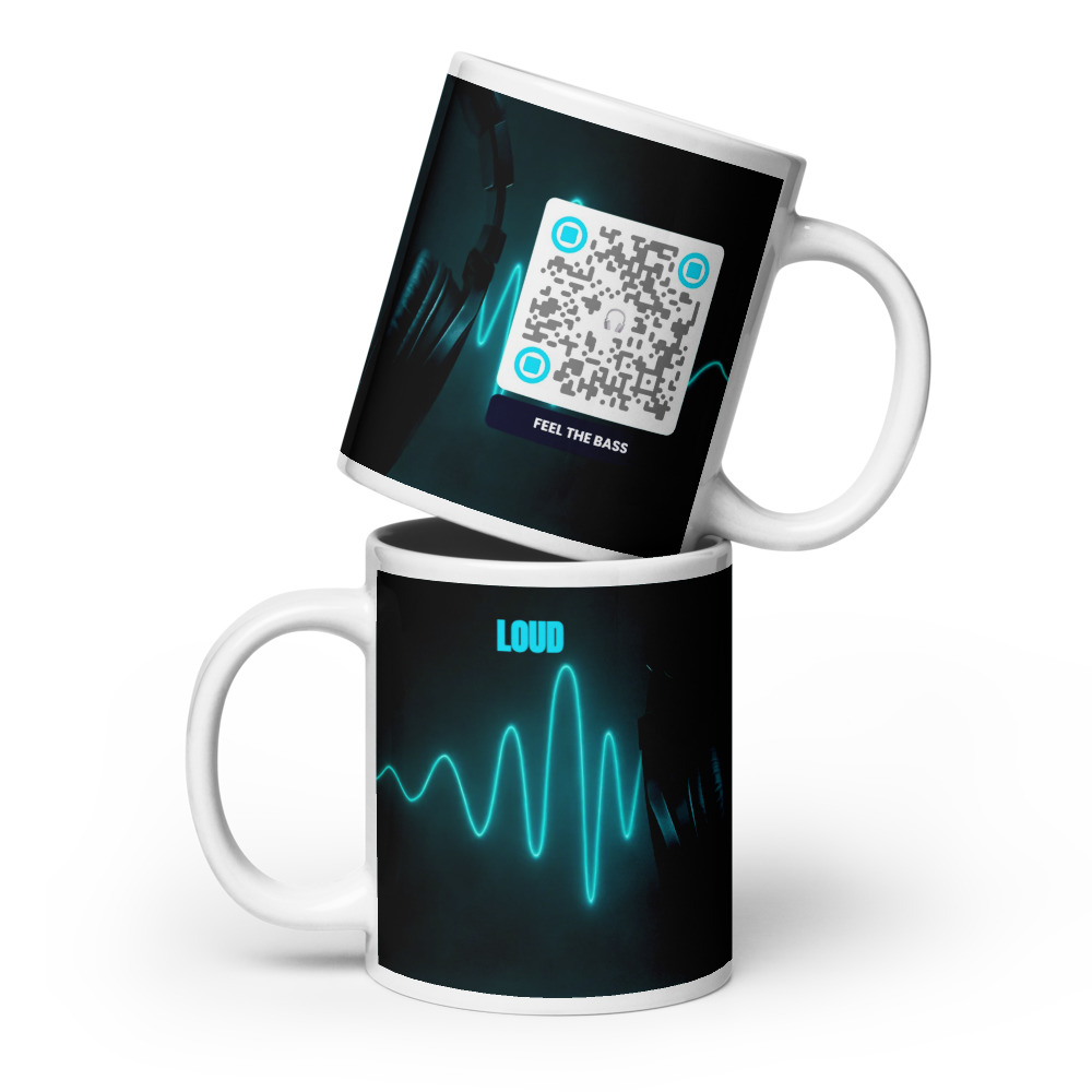 Mug blanc brillant QR code personnalisé — 3 tailles 11/15/20 oz céramique sublimation – White