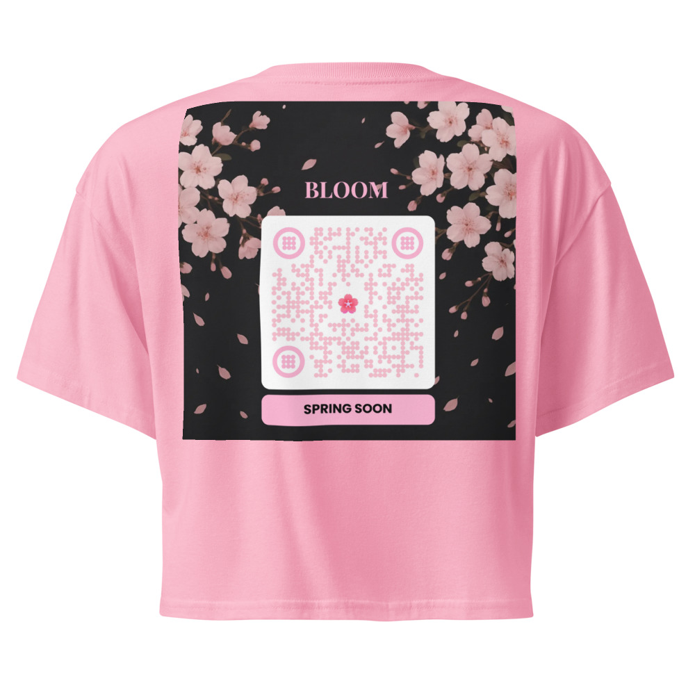 Crop top QR femme bio — palette pastel coton organique — Orchidée