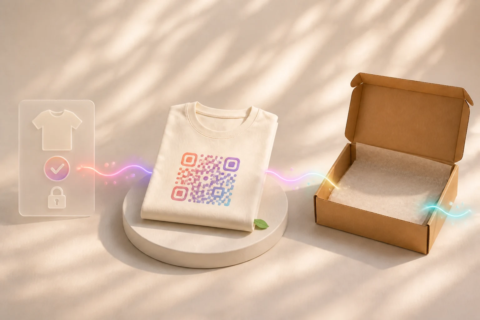 Un seul t-shirt imprimé d un QR code, entre la commande validée et son carton d expédition Un seul t-shirt imprimé d un QR code, entre la commande validée et son carton d expédition