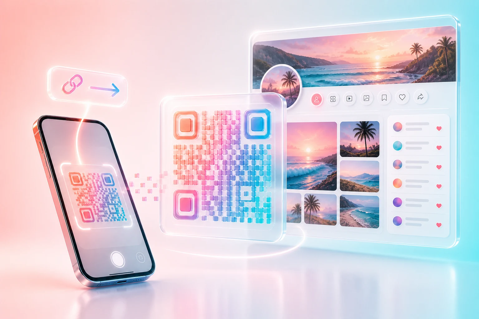 Le scan d un QR code ouvre une page profil wearcode avec sa couverture, son avatar, ses photos et ses liens Le scan d un QR code ouvre une page profil wearcode avec sa couverture, son avatar, ses photos et ses liens